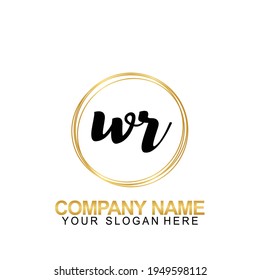 Handwriting Initial Logo Design Letter WR