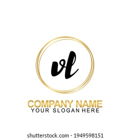 Handwriting Initial Logo Design Letter VL