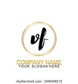 Handwriting Initial Logo Design Letter VF