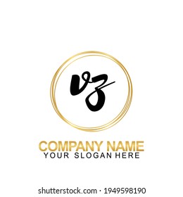 Handwriting Initial Logo Design Letter VZ