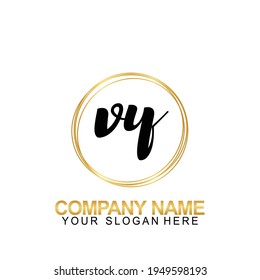 Handwriting Initial Logo Design Letter VY