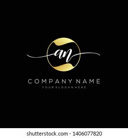 AN handwriting initial logo template vector.