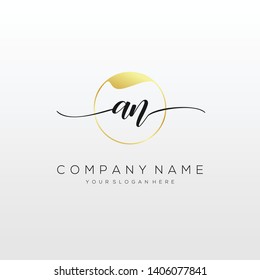 AN handwriting initial logo template vector.