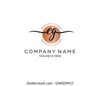 EG handwriting initial  logo vector