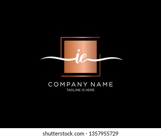 IE handwriting initial  logo vector