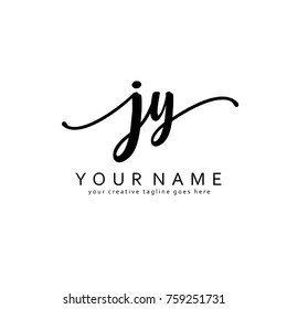 Handwriting J & L initial logo template vector