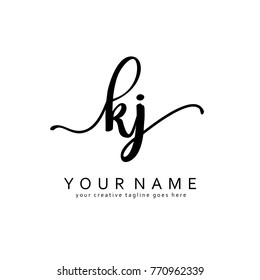 Handwriting K & A initial logo template vector