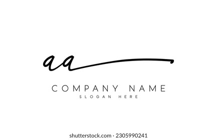 handwriting letter aa logo design vector 