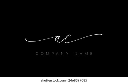 Handwriting Letter AC Logo Design. AC Logo Design For Business, Fashion, Branding, Signature