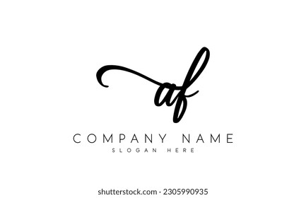 handwriting letter af logo design vector