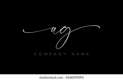 Handwriting Letter AG Logo Design. AG Logo Design For Business, Fashion, Branding, Signature