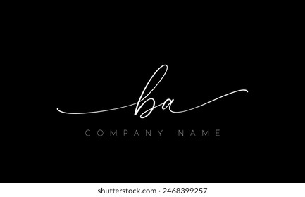 Handwriting Letter BA Logo Design. BA Logo Design For Business, Fashion, Branding, Signature