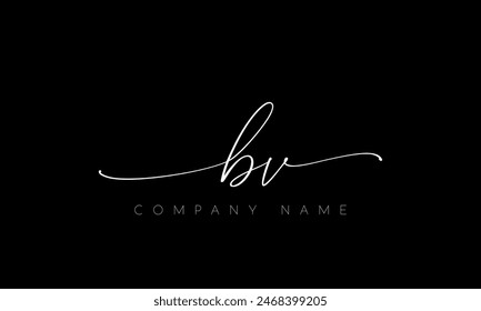 Handwriting Letter BV Logo Design. BV Logo Design For Business, Fashion, Branding, Signature
