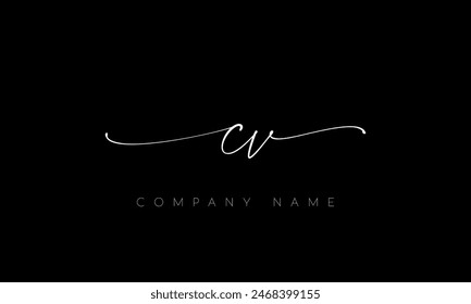 Letra de escritura a mano CV Logo Design. Diseño de logotipo de CV para negocios, moda, marca, firma