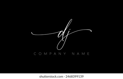 Handwriting Letter DJ Logo Design. DJ Logo Design For Business, Fashion, Branding, Signature