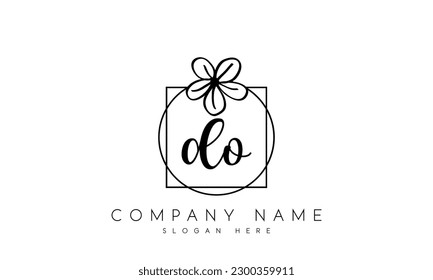 Handwriting letter DO logo design, beauty, fashion, wedding and floral with creative template for any company or business.	
