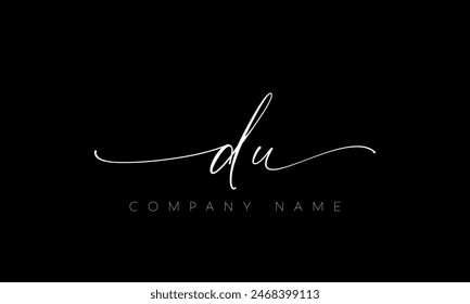 Handwriting Letter DU Logo Design. DU Logo Design For Business, Fashion, Branding, Signature