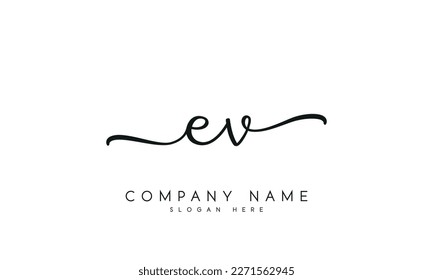 Handschriftbrief und Logo-Design auf weißem Hintergrund.	