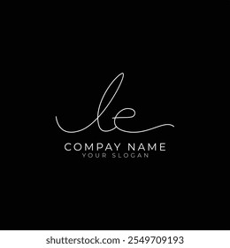 handschriftlicher Buchstabe LE Signatur Monogramm Logo Design