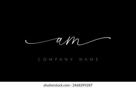 Handwriting Letter AM Logo Design. AM Logo Design For Business, Fashion, Branding, Signature