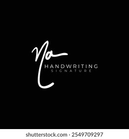 handwriting letter NA signature monogram logo design