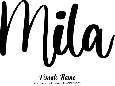 Handwriting Lettering Female Name Mila Phrase Stock Vector (Royalty ...