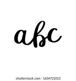 Handwriting lettering. Letters ABC. Vector illustration isolated on a white background, black. Beautiful letters for decoration.