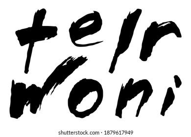 Letras de escritura a mano cepillo vectores de fuente aislados de colores