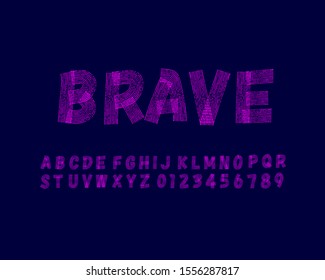 Handwriting with line font set in vector format