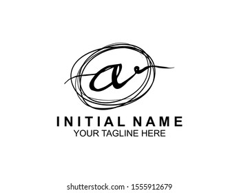 handwriting logo of initial signature. elegant logo design template. Letter Type A. vector illustration