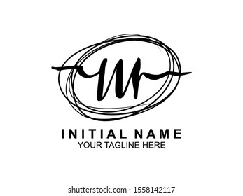 handwriting logo of initial signature. elegant logo design template. Letter Type M. vector illustration