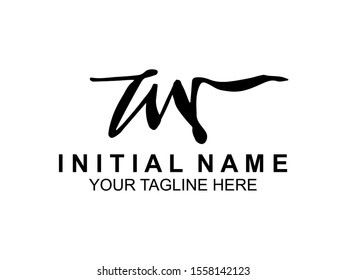 handwriting logo of initial signature. elegant logo design template. Letter Type M. vector illustration