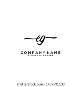 EG handwriting logo template vector