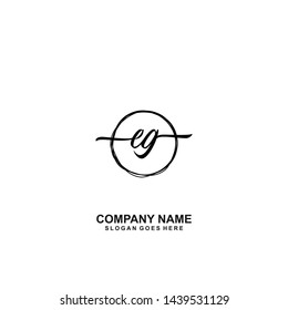 EG handwriting logo template vector