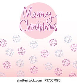 Handwriting of Merry Christmas with some snowflakes on romance and lovely mood