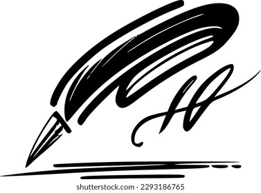 Handwriting - Minimalist and Flat Logo - Vector illustration