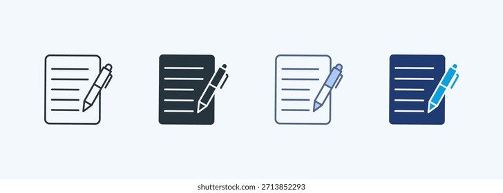 Colección de íconos de estilo múltiple de escritura a mano