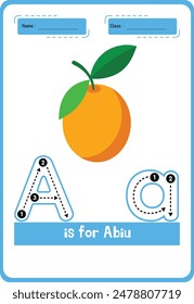 Handwriting pages  for children. Worksheets for learning letters A  with picture identification . Educational pages for preschool. Letter A