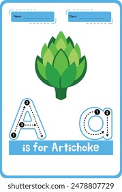Handwriting pages  for children. Worksheets for learning letters A  with picture identification . Educational pages for preschool. Letter A