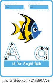 Handwriting pages  for children. Worksheets for learning letters A  with picture identification . Educational pages for preschool. Letter A