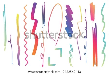 Handwriting pen vertical line set (bright gradation)