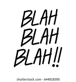 Handwriting phrase, Blah blah blah. vector