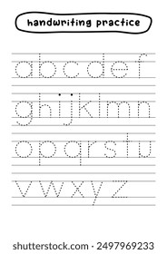 handwriting practice alphabet trace lines