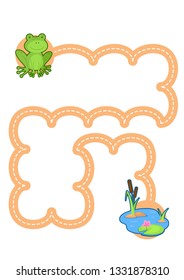 Handwriting practice. Basic writing skills early education. Educational children game. Vector illustration