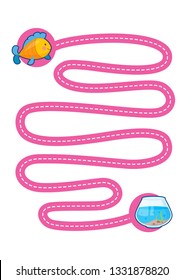 Handwriting practice. Basic writing skills early education. Educational children game. Vector illustration