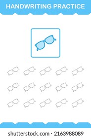 Handwriting practice with Glasses. Worksheet for kids