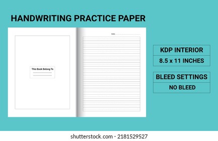 Handwriting Practice Paper -  Kdp Interior