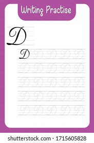 handwriting practice paper with worm line