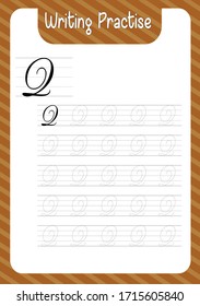 handwriting practice paper with worm line
