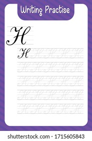 handwriting practice paper with worm line